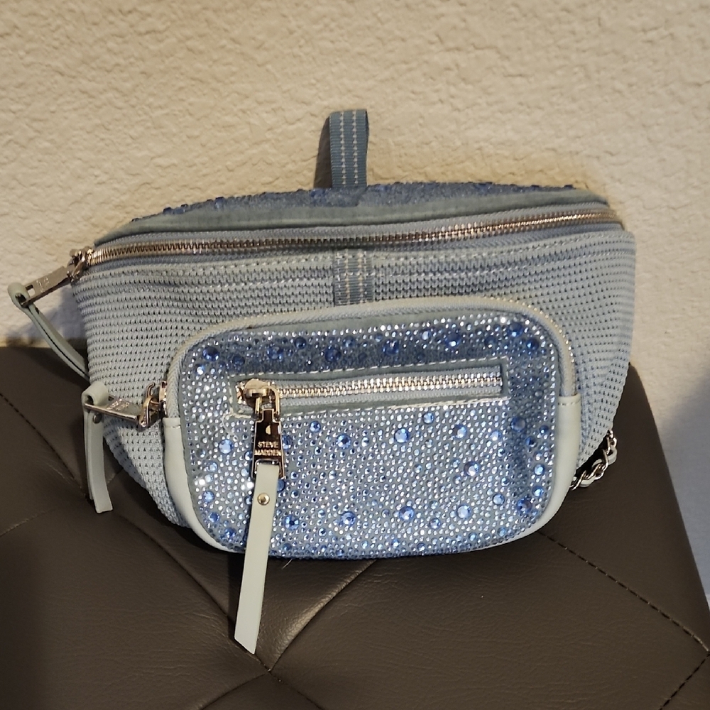 Steve Madden Blue Convertible Belt Bag